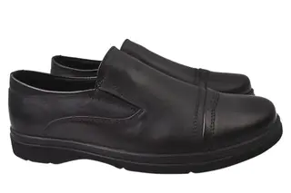 Туфлі чоловічі з натуральної шкіри на низькому ходу колір Чорний Vadrus 313-21DTC