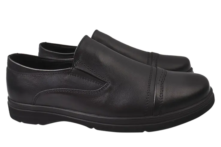 Туфлі чоловічі з натуральної шкіри на низькому ходу колір Чорний Vadrus 313-21DTC фото 1 — інтернет-магазин Tapok