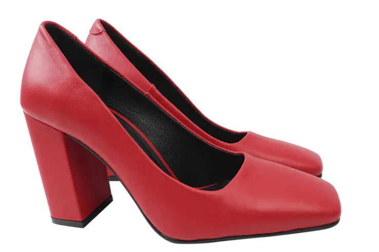 Туфли женские из натуральной кожи на большом каблуке цвет Красный Da Cota 38-21DT фото 1 — интернет-магазин Tapok