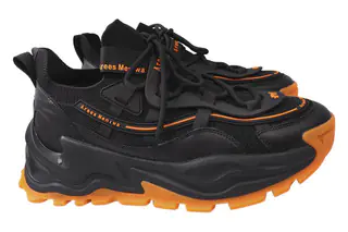 Кросівки чоловічі з натуральної шкіри на низькому ходу на шнурівці колір Чорний Arees 109-21DK