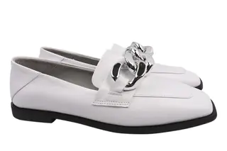 Туфли женские из натуральной кожи на низком ходу цвета Белый Tucino 558-21DTC
