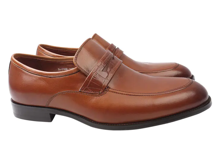 Туфлі чоловічі з натуральної шкіри на низькому ходу колір Рудий Brooman 863-21DT фото 1 — інтернет-магазин Tapok
