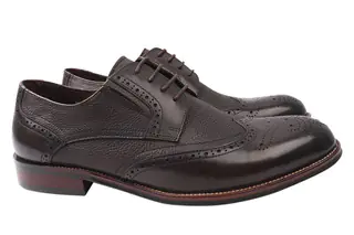 Туфлі чоловічі з натуральної шкіри на низькому ходу на шнурівці колір Коричневий Cosottinni 334-21DT