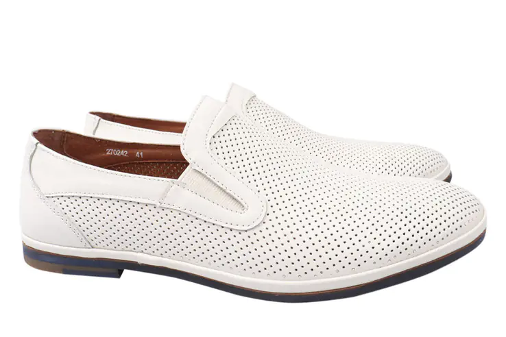 Туфли мужские из натуральной кожи на низком ходу цвета Белый Emillio Landini 36-21LTCP фото 1 — интернет-магазин Tapok