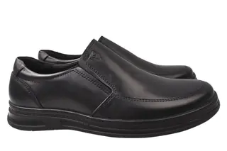 Туфлі чоловічі з натуральної шкіри на низькому ходу колір Чорний Konors 551-21DTC