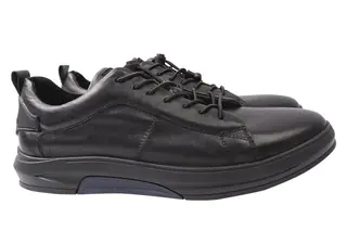 Кросівки чоловічі з натуральної шкіри на низькому ходу на шнурівці колір Чорний Marion 29-21DTC