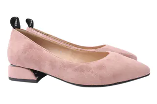 Туфли женские с эко замши на низком ходу Розовые Liici 195-21DTC