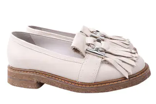 Туфли женские из натуральной кожи на низком ходу цвет Бежевый Aquamarin 1968-21DTC