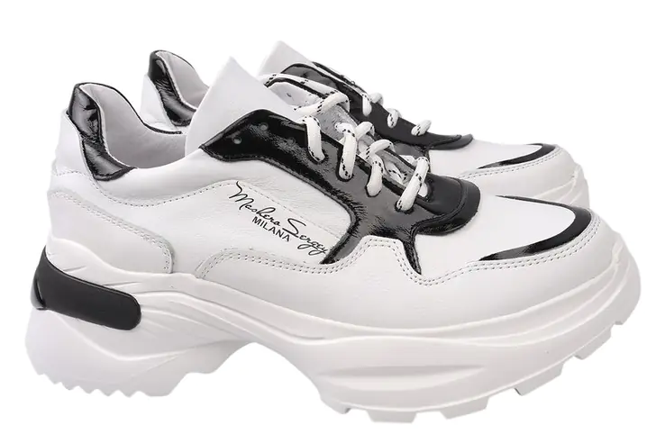 Кросівки жіночі з натуральної шкіри на низькому ходу на шнурівці колір Білий Masheros 26-21DK фото 1 — інтернет-магазин Tapok