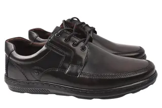 Туфлі чоловічі з натуральної шкіри на низькому ходу колір Чорний Giorgio 15-21DTC