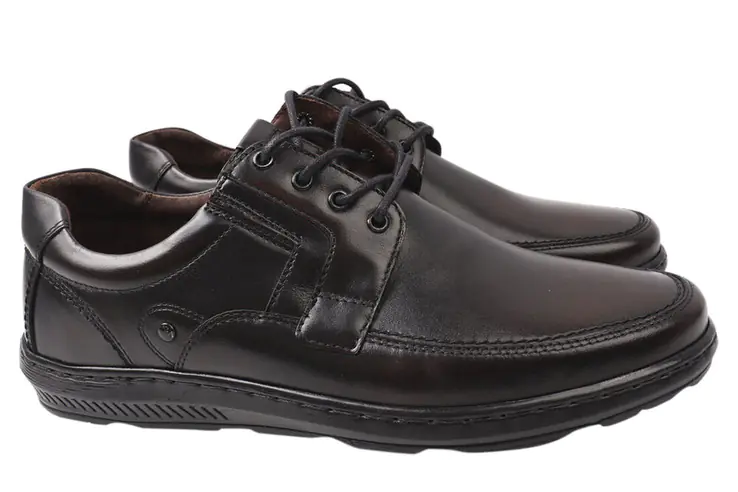 Туфли мужские из натуральной кожи на низком ходу цвет Черный Giorgio 15-21DTC фото 1 — интернет-магазин Tapok