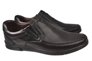 Туфлі чоловічі з натуральної шкіри на низькому ходу колір Чорний Giorgio 18-21DTC