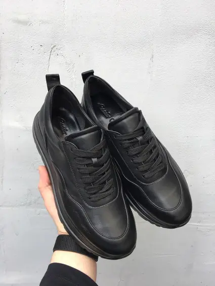 Жіночі кросівки шкіряні весняно-осінні чорні Leader Style 3464 фото 4 — інтернет-магазин Tapok
