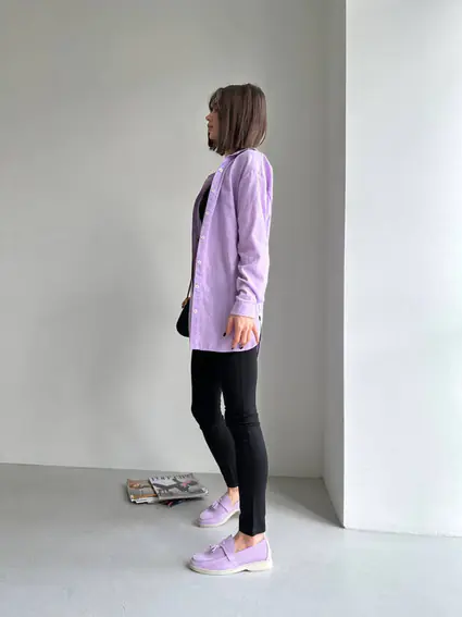 Лофери жіночі замшеві фіолетового кольору на низькому ходу фото 10 — інтернет-магазин Tapok