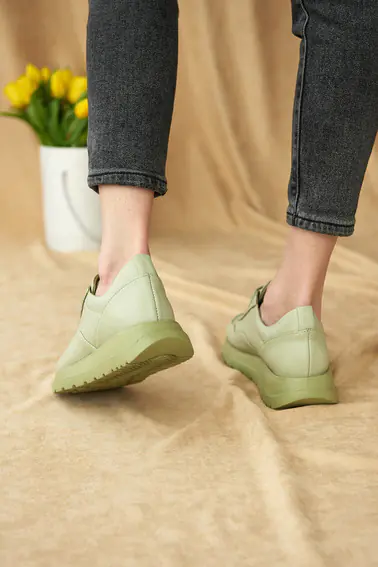 Жіночі кросівки шкіряні весна/осінь зелені Leader Style 3464 фото 5 — інтернет-магазин Tapok