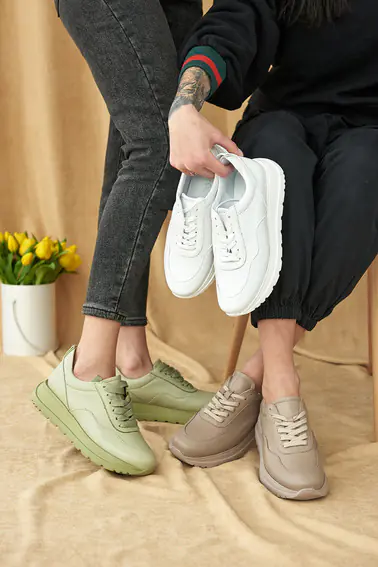 Жіночі кросівки шкіряні весна/осінь зелені Leader Style 3464 фото 9 — інтернет-магазин Tapok