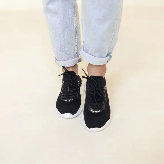 Кросівки жіночі  582681 Чорні білі фото 4 — інтернет-магазин Tapok