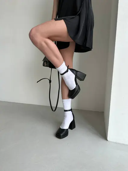 Босоніжки жіночі шкіряні чорні фото 4 — інтернет-магазин Tapok