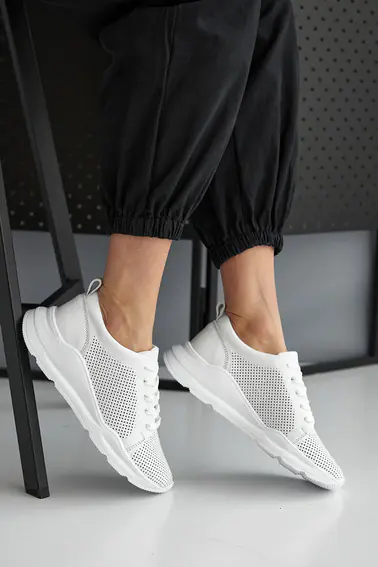 Жіночі кросівки шкіряні літні білі Yuves 181 фото 7 — інтернет-магазин Tapok