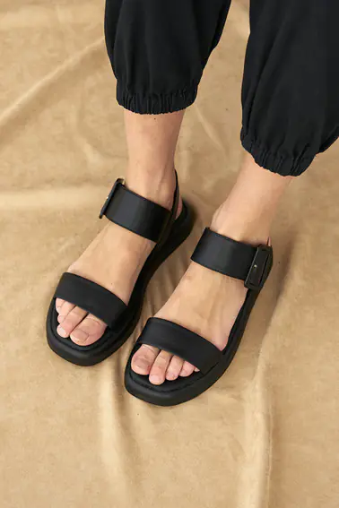 Жіночі босоніжки шкіряні літні чорні Teona 286 фото 5 — інтернет-магазин Tapok
