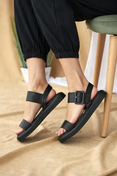 Женские босоножки кожаные летние черные Teona 286 фото 6 — интернет-магазин Tapok