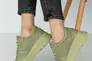 Женские кроссовки кожаные летние зеленые Yuves 192 Перфорация Фото 1