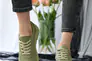 Женские кроссовки кожаные летние зеленые Yuves 192 Перфорация Фото 6