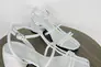 Босоножки женские кожаные белого цвета на каблуке Фото 9
