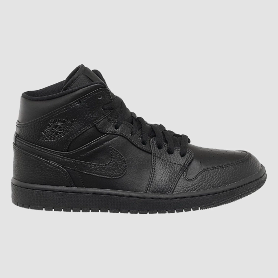 Кросівки чоловічі Jordan 1 Mid Triple Black (554724-091) фото 8 — інтернет-магазин Tapok