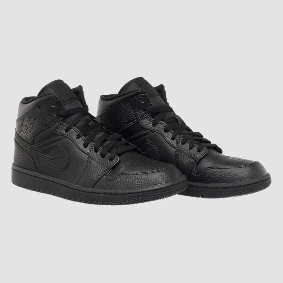 Кросівки чоловічі Jordan 1 Mid Triple Black (554724-091) фото 11 — інтернет-магазин Tapok