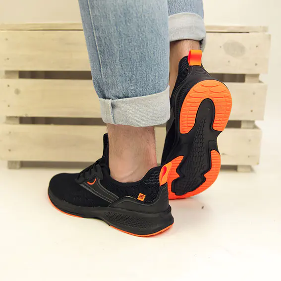 Кросівки чоловічі  582929 Чорні помаранчеві фото 6 — інтернет-магазин Tapok