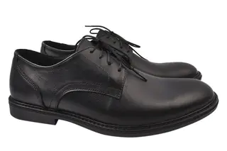 Туфлі чоловічі з натуральної шкіри, на низькому ходу, на шнурівці чорний Van Kristi 58-9/22DTC