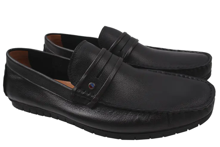 Туфлі чоловічі з натуральної шкіри, на низькому ходу, чорні, Lido Marinozi 196-20DTM фото 1 — інтернет-магазин Tapok