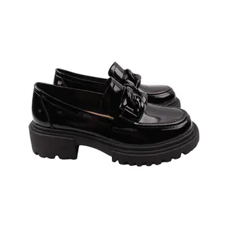 Туфли женские Brocoly черные натуральная лакированная кожа 385-22DTC