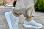 Кросівки жіночі шкіряні білі з перфорацією Фото 2