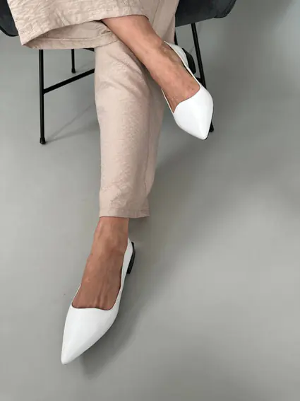 Балетки женские кожаные белые фото 6 — интернет-магазин Tapok