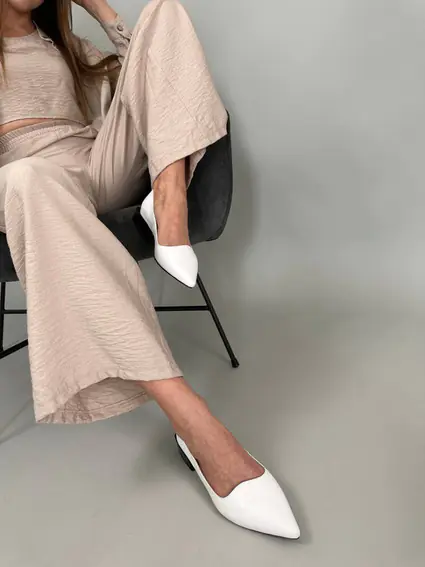 Балетки женские кожаные белые фото 8 — интернет-магазин Tapok