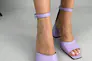 Босоніжки жіночі шкіряні фіолетового кольору Фото 16