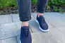 Кросівки чоловічі із нубуку синього кольору з перфорацією Фото 2