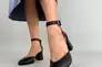 Босоножки женские кожаные черного цвета на каблуке Фото 2