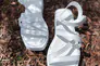 Босоножки женские кожаные белого цвета на белой подошве Фото 25