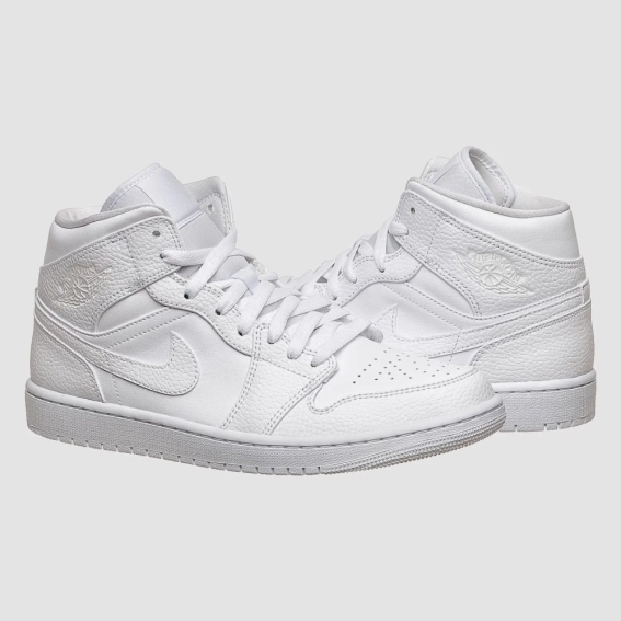 Кроссовки мужские Jordan 1 Mid White (554724-130) фото 6 — интернет-магазин Tapok