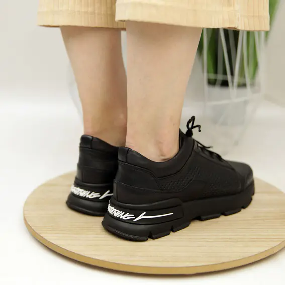 Кросівки жіночі шкіряні  582561 Чорні фото 6 — інтернет-магазин Tapok
