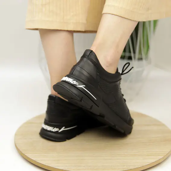 Кросівки жіночі шкіряні  582561 Чорні фото 7 — інтернет-магазин Tapok