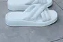 Шлепанцы женские кожаные белого цвета на белой подошве Фото 7