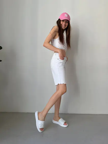 Шлепанцы женские кожаные белого цвета фото 7 — интернет-магазин Tapok