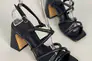 Босоножки женские кожаные черные на каблуке Фото 8