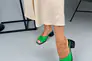 Сабо женские кожаные зеленого цвета Фото 1