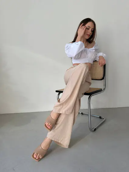 Сабо женские кожаные бежевого цвета фото 8 — интернет-магазин Tapok