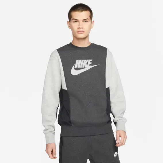 Мужская кофта NIKE M NSW HYBRID FLC CREW BB DJ5075-032 фото 1 — интернет-магазин Tapok